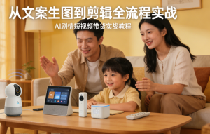 原创 AI 剧情短视频带货:AI+家庭剧情+带货广告,从文案生图到剪辑全流程实战-众一创享站