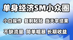 2026最新小众SM男粉情感赛道 十分钟见收益 单日2000+小白也能当天上手 可批量放大-众一创享站